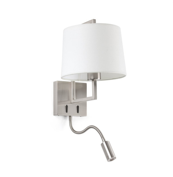 FARO - Aplique FRAME con lector LED níquel mate pantalla