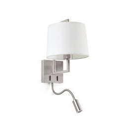 FARO - Aplique FRAME con lector LED níquel mate pantalla
