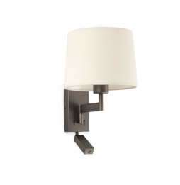 FARO - Aplique ARTIS con lector bronce pantalla beige