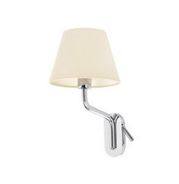 FARO - Aplique ETERNA cromo E27 15W lector izquierda LED