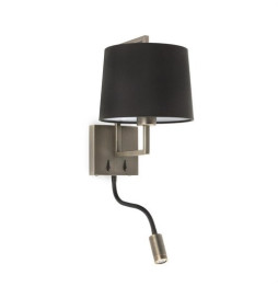 FARO - Aplique FRAME con lector LED oro viejo pantalla negro