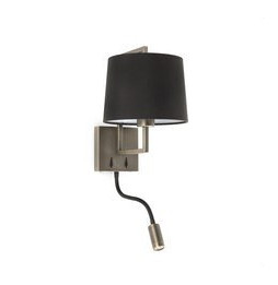 FARO - Aplique FRAME con lector LED oro viejo pantalla negro