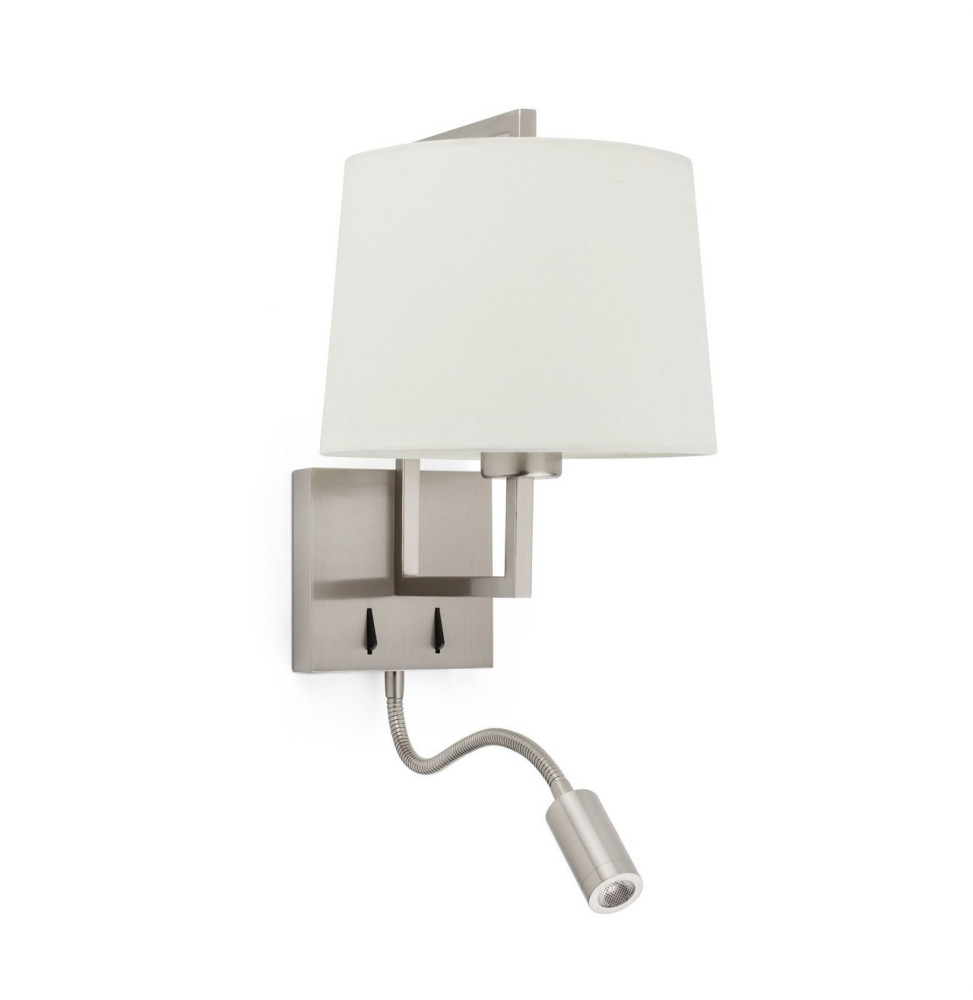 FARO - Aplique FRAME con lector LED níquel mate pantalla