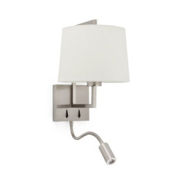 FARO - Aplique FRAME con lector LED níquel mate pantalla