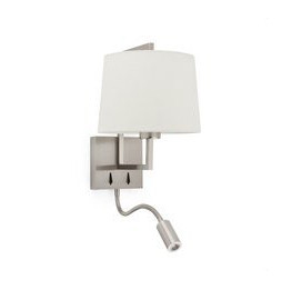 FARO - Aplique FRAME con lector LED níquel mate pantalla