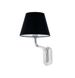 FARO - Aplique ETERNA cromo E27 15W pantalla negra