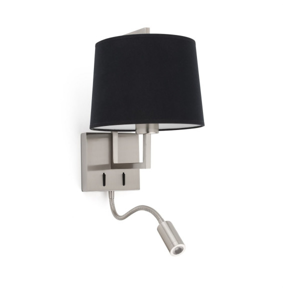 FARO - Aplique FRAME con lector LED níquel mate pantalla