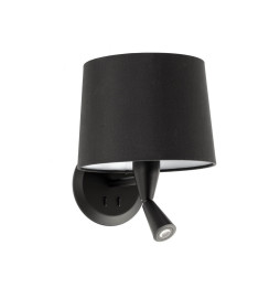 FARO - Aplique CONGA lector negro E27 diámetro 215x160 negro