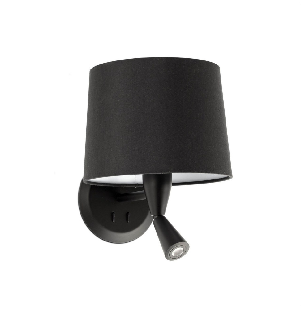 FARO - Aplique CONGA lector negro E27 diámetro 215x160 negro