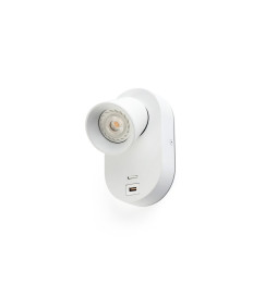 FARO - Aplique CORB blanco GU10 + USB blanco