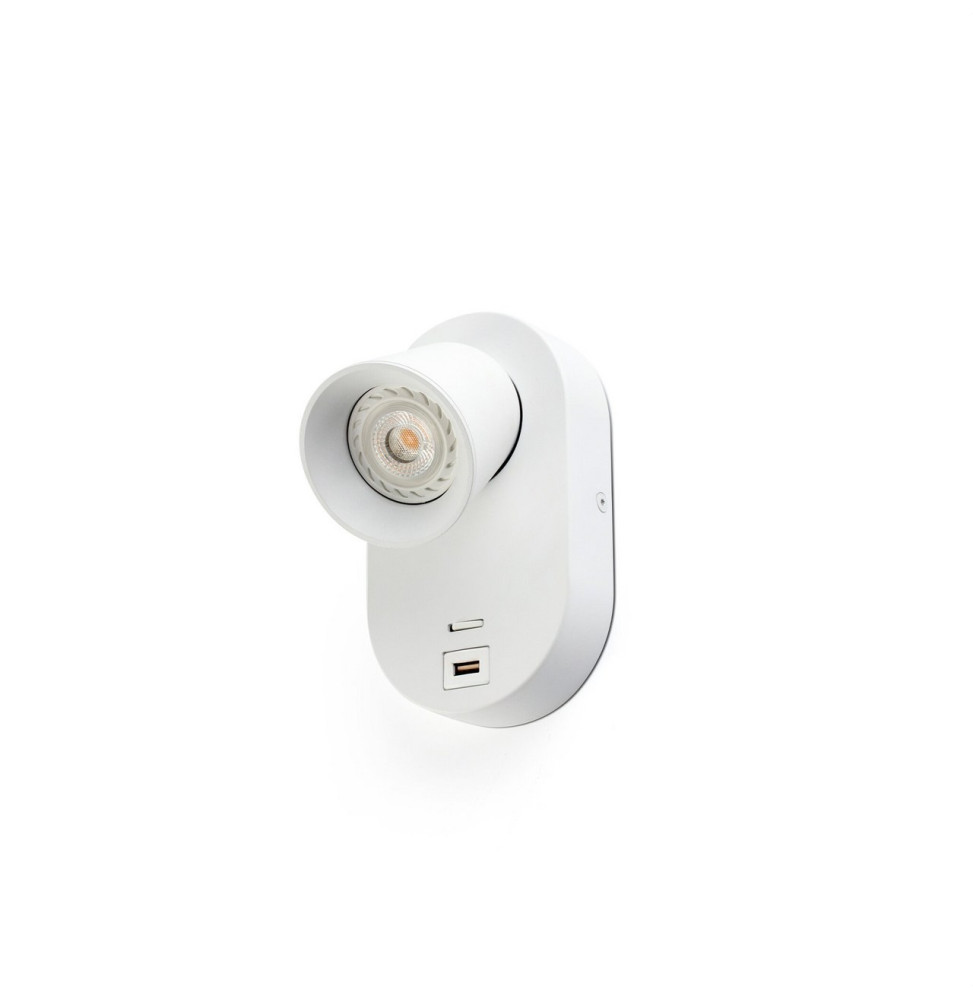 FARO - Aplique CORB blanco GU10 + USB blanco