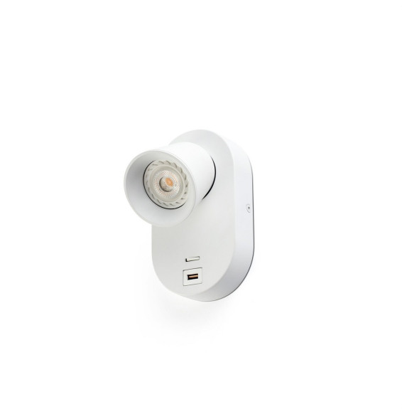 FARO - Aplique CORB blanco GU10 + USB blanco