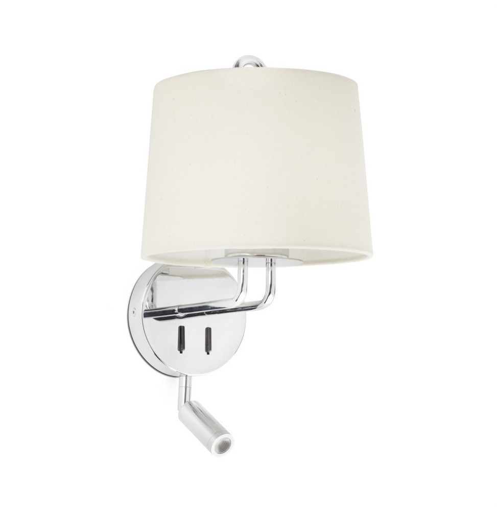 FARO - Aplique MONTREAL con lector cromo pantalla beige
