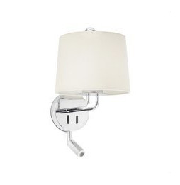 FARO - Aplique MONTREAL con lector cromo pantalla beige