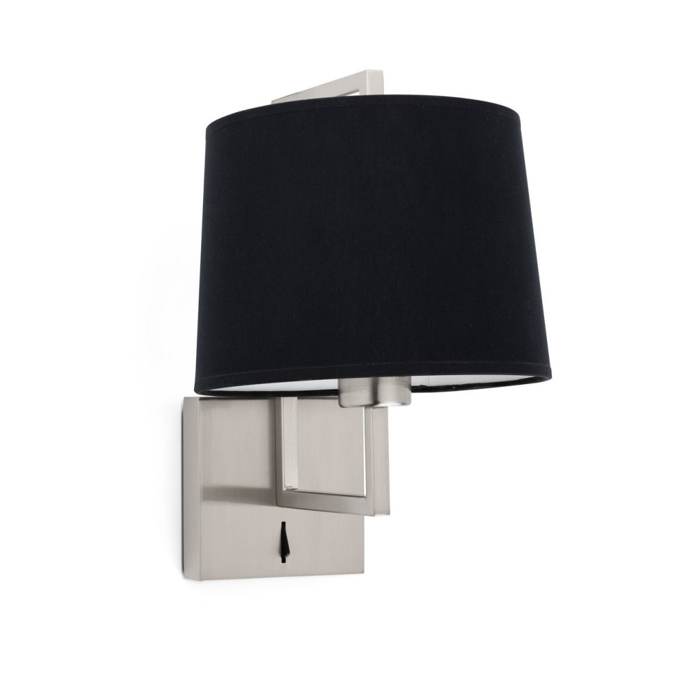 FARO - Aplique FRAME níquel mate pantalla negra diámetro 215