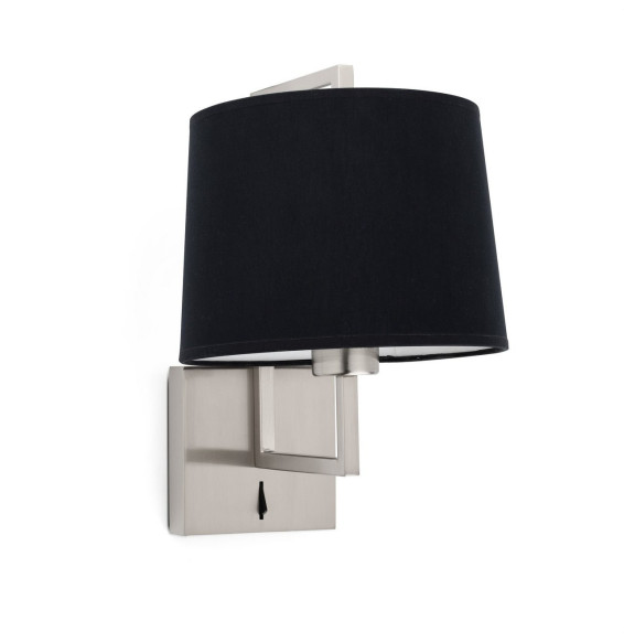 FARO - Aplique FRAME níquel mate pantalla negra diámetro 215