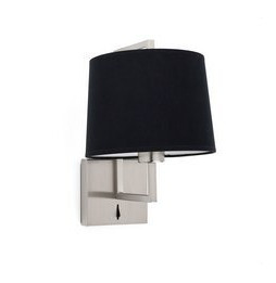 FARO - Aplique FRAME níquel mate pantalla negra diámetro 215