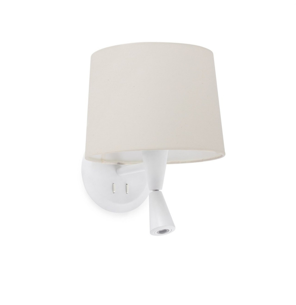 FARO - Aplique CONGA lector blanco E27 diámetro 215x160 beige