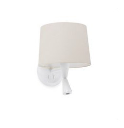 FARO - Aplique CONGA lector blanco E27 diámetro 215x160 beige