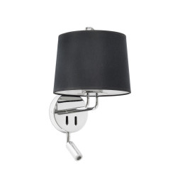 FARO - Aplique MONTREAL con lector cromo pantalla negra