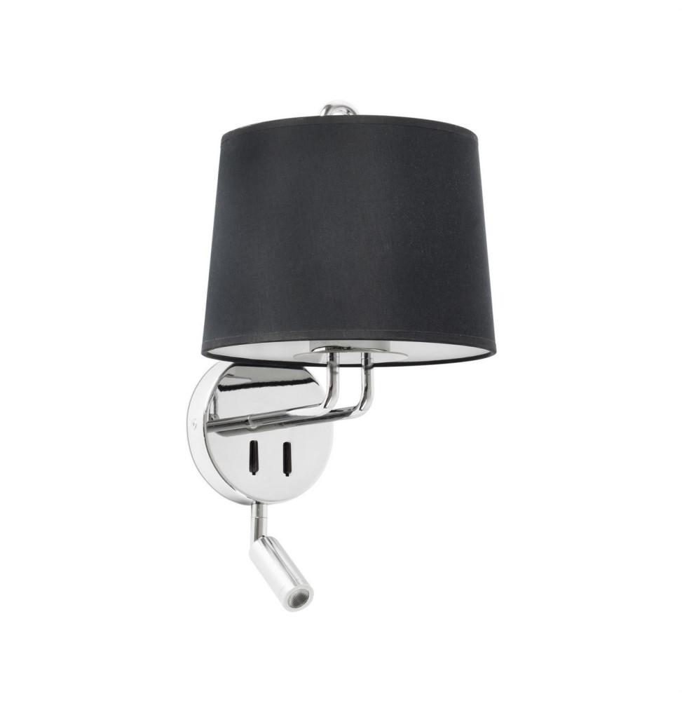 FARO - Aplique MONTREAL con lector cromo pantalla negra