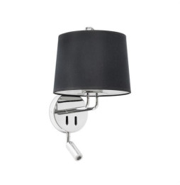 FARO - Aplique MONTREAL con lector cromo pantalla negra