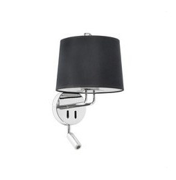 FARO - Aplique MONTREAL con lector cromo pantalla negra