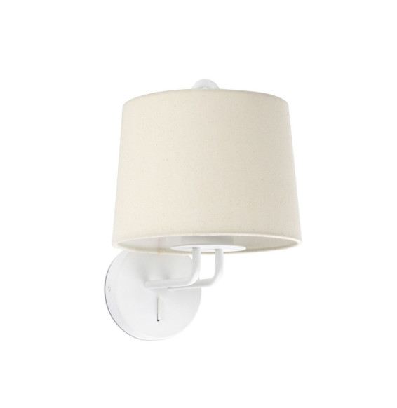 FARO - Aplique MONTREAL blanco pantalla beige