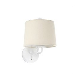 FARO - Aplique MONTREAL blanco pantalla beige