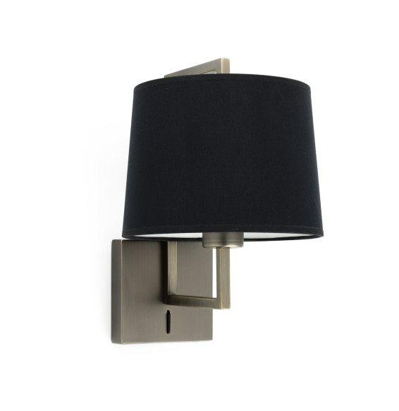 FARO - Aplique FRAME oro viejo pantalla negra diámetro 215