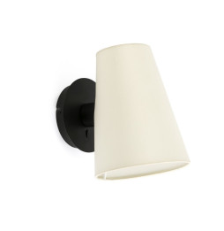 FARO - Aplique LUPE negro pantalla beige