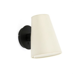 FARO - Aplique LUPE negro pantalla beige