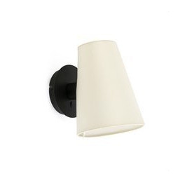 FARO - Aplique LUPE negro pantalla beige