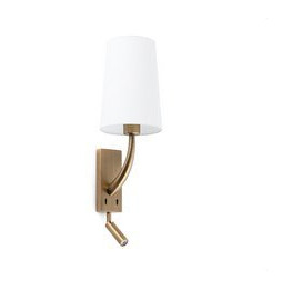 FARO - Aplique REM con lector LED pantalla blanca oro viejo