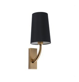 FARO - Aplique REM pantalla negra oro viejo