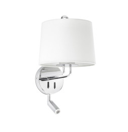 FARO - Aplique MONTREAL con lector cromo pantalla blanca