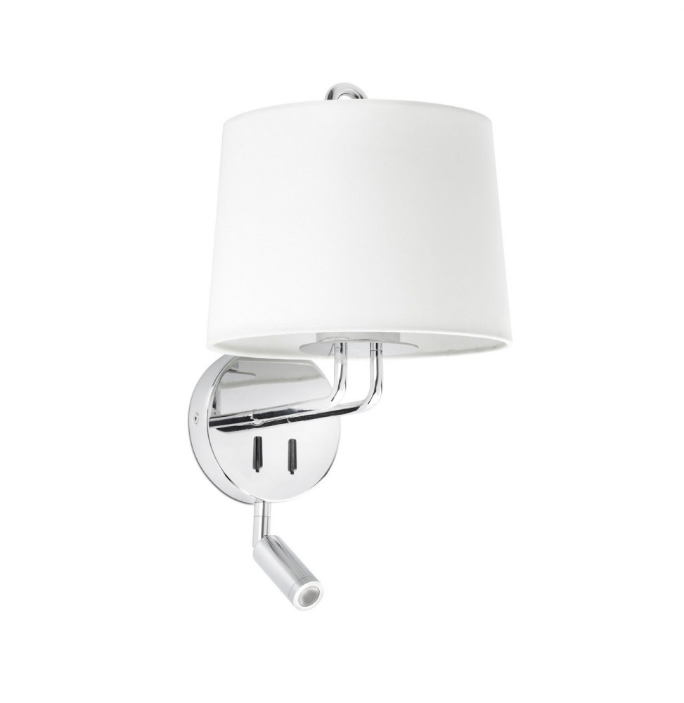FARO - Aplique MONTREAL con lector cromo pantalla blanca