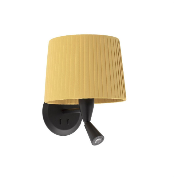 FARO - Aplique SAMBA lector negro encintada E27 215x160 amarillo