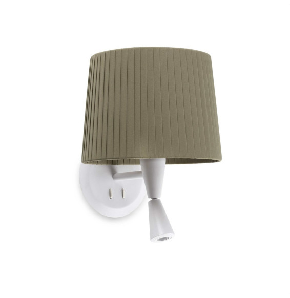 FARO - Aplique SAMBA lector blanco encintada E27 215x160 verde