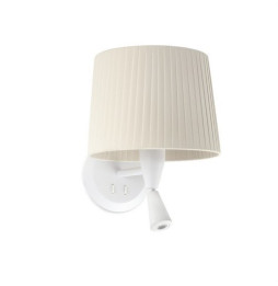 FARO - Aplique SAMBA lector blanco encintada E27 215x160 beige