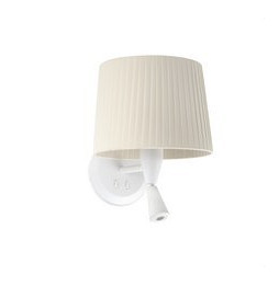 FARO - Aplique SAMBA lector blanco encintada E27 215x160 beige