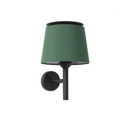 FARO - Aplique SAVOY negro pantalla verde