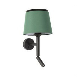 FARO - Aplique SAVOY con lector negro pantalla verde