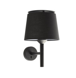 FARO - Aplique SAVOY negro pantalla negra