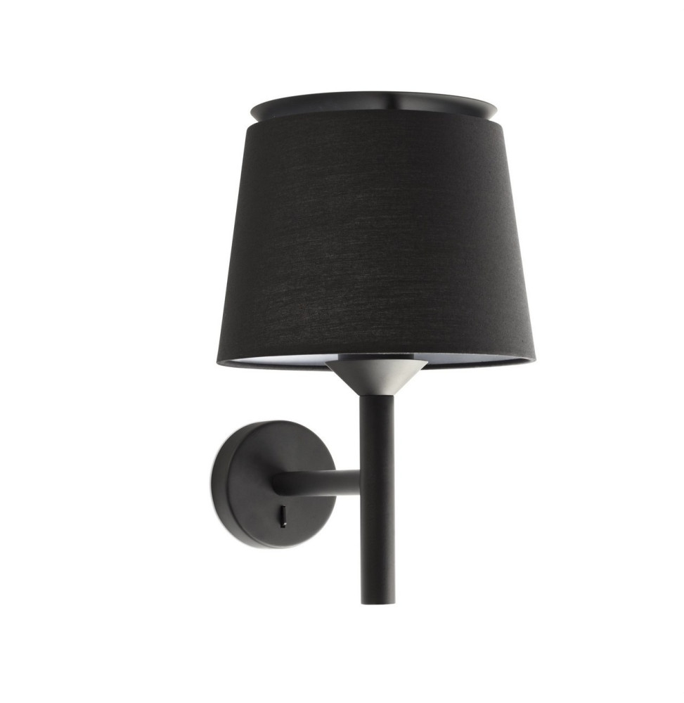 FARO - Aplique SAVOY negro pantalla negra