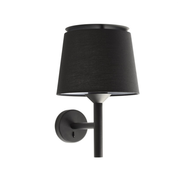 FARO - Aplique SAVOY negro pantalla negra