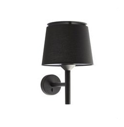 FARO - Aplique SAVOY negro pantalla negra