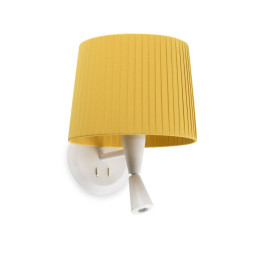 FARO - Aplique SAMBA lector blanco encintada E27 215x160 amarillo