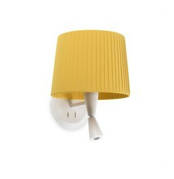 FARO - Aplique SAMBA lector blanco encintada E27 215x160 amarillo