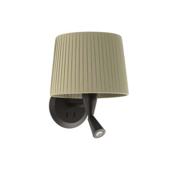 FARO - Aplique SAMBA lector negro encintada E27 215x160 verde